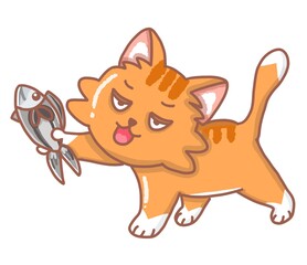 Cat and fish 