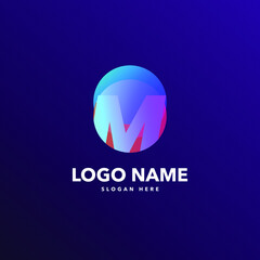 M letter modern logo design
