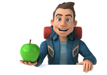 Fun illustration of a 3D cartoon backpacker