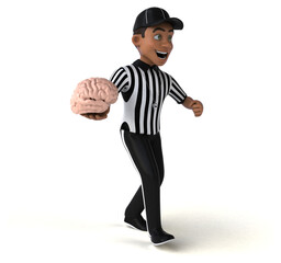 Fun 3D Illustration of an american Referee