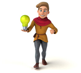 3D Illustration of a medieval historical character