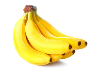 bunch of fresh ripe bananas isolated on white background