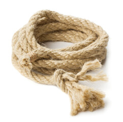 hank of boat rope isolated on white background
