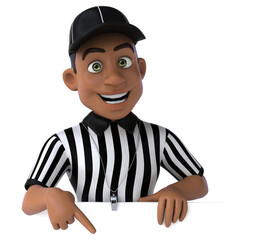 Fun 3D Illustration of an american Referee