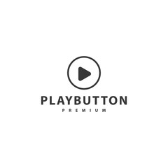 Play button logo vector icon design illustration