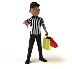 Fun 3D Illustration of an american Referee