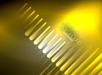 Bright neon color techno abstract background, shiny glowing neon lines in the dark background