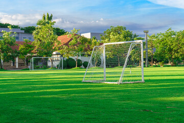 soccer field with a goal
