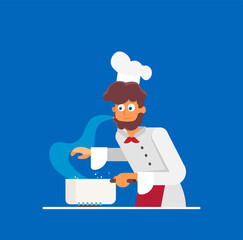 Vector illustration of chef. Flat design