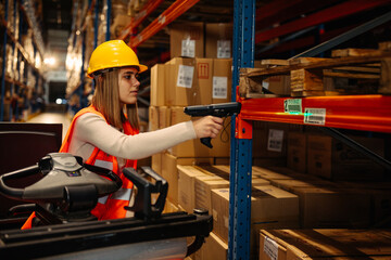 Logistics and transport worker in a warehouse