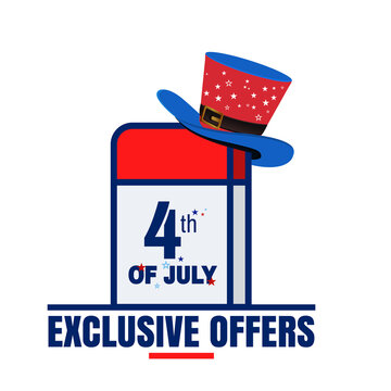 4th of July celebration poster template.fourth of july voucher discount.Vector illustration . 