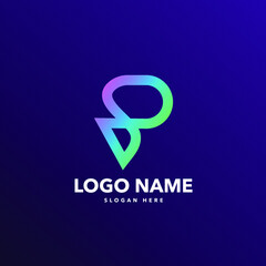 P letter modern logo design