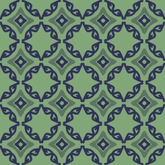 green blue turquoise aqua menthe mandala art seamless pattern floral creative design background vector illustration