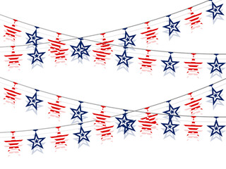 Obraz premium Happy 4th Of July American Independence Day. Festive vector illustration EPS 10. 