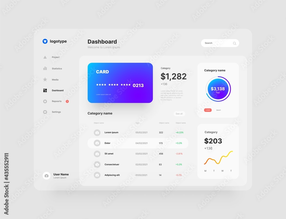 Poster dashboard design. desktop app with ui elements. use for web application or website.