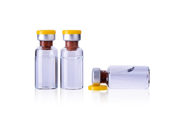 Bottle Vial of Covid-19 Coronavirus Vaccine isolated on a white background