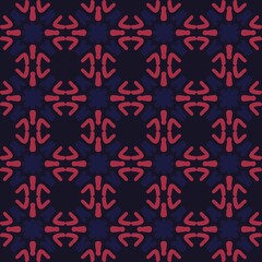 blue red mandala art seamless pattern floral creative design background vector illustration