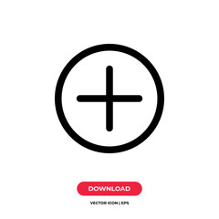 Obraz premium Plus icon vector. Add sign