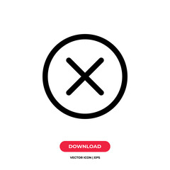 Close icon vector. Cancel sign