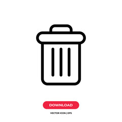 Garbage icon vector. Trash sign