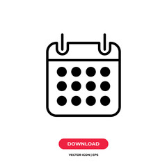 Calendar icon vector. Date sign