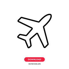 Airplane icon vector. Plane sign