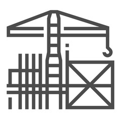Architecture, square line vector icon.
