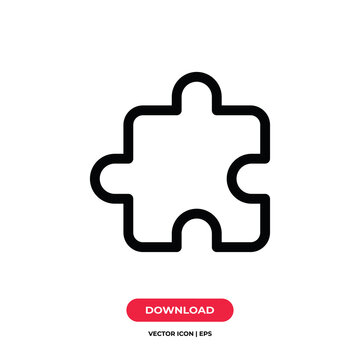 Puzzle icon vector. Puzzle piece sign