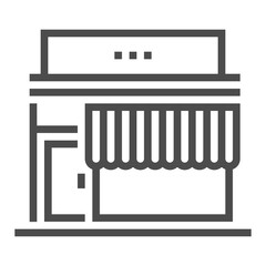 Retail store industry, square line vector icon.