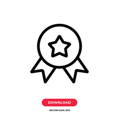Badge icon vector. Medal sign