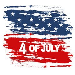 Happy 4th of July USA Independence Day greeting card, American Independence Day vector illustration  and hand lettering text design. Vector illustration.
