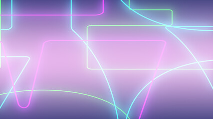 Naklejka premium Abstract pink green and yellow neon pastel light gradient background.3d render illustration.