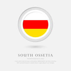 Abstract happy independence day of South Ossetia country with country flag in circle greeting background