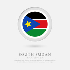 Abstract happy independence day of South Sudan country with country flag in circle greeting background