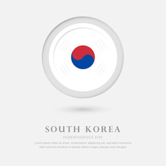 Abstract happy independence day of South Korea country with country flag in circle greeting background