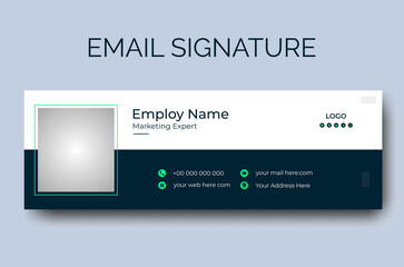 Professional Email Signature Template Design, Editable Email Template Vector