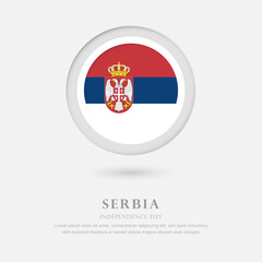 Abstract happy independence day of Serbia country with country flag in circle greeting background