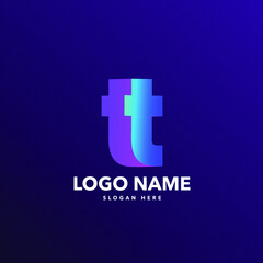 Obraz premium t letter logo - t logo- t modern logo