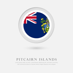 Abstract happy national day of Pitcairn Islands country with country flag in circle greeting background