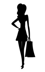 Shopping woman vector