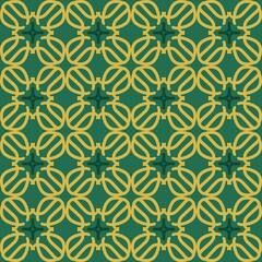 green olive yellow mandala art seamless pattern floral creative design background vector illustration
