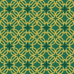 green olive yellow mandala art seamless pattern floral creative design background vector illustration