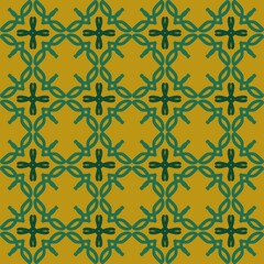 green olive yellow mandala art seamless pattern floral creative design background vector illustration