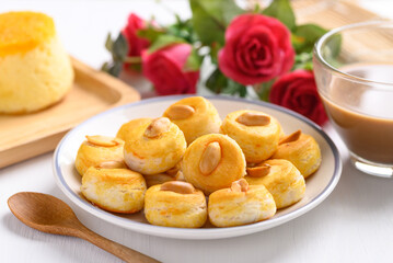Peanut cookies or Asian cookies singapore with coffee
