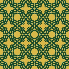 green olive yellow mandala art seamless pattern floral creative design background vector illustration