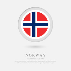 Obraz premium Abstract happy independence day of Norway country with country flag in circle greeting background