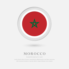 Obraz na płótnie Canvas Abstract happy independence day of Morocco country with country flag in circle greeting background