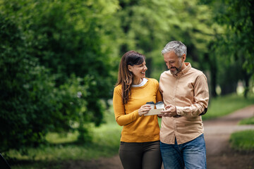 Fototapeta premium Husband and wife enjoying their free time together.