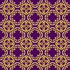 purple violet yellow mandala art seamless pattern floral creative design background vector illustration