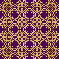 purple violet yellow mandala art seamless pattern floral creative design background vector illustration